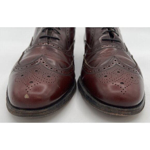 Vintage Florsheim Imperial Men’s 11C Wingtip Oxford Burgundy Leather Dress Shoes - Picture 3 of 12